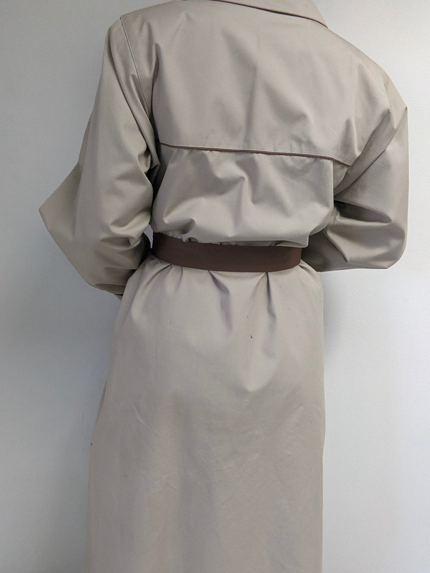 Vintage Belted Khaki Trench Coat