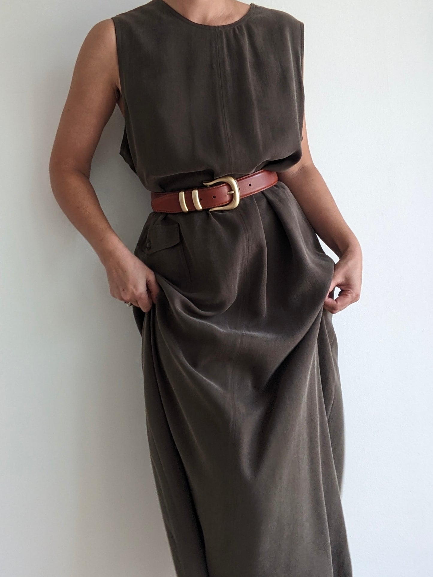 Vintage Olive Twilled Market Dress