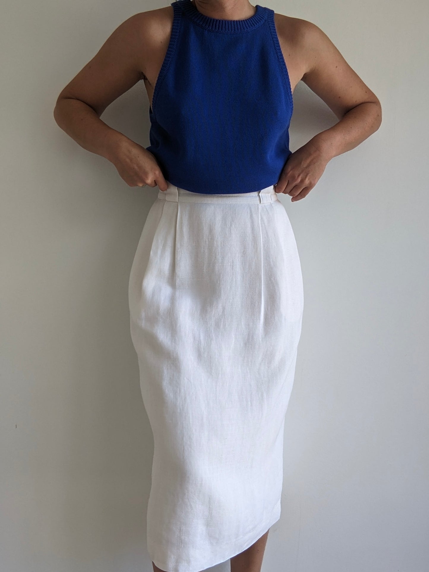 Vintage Ivory Linen Skirt