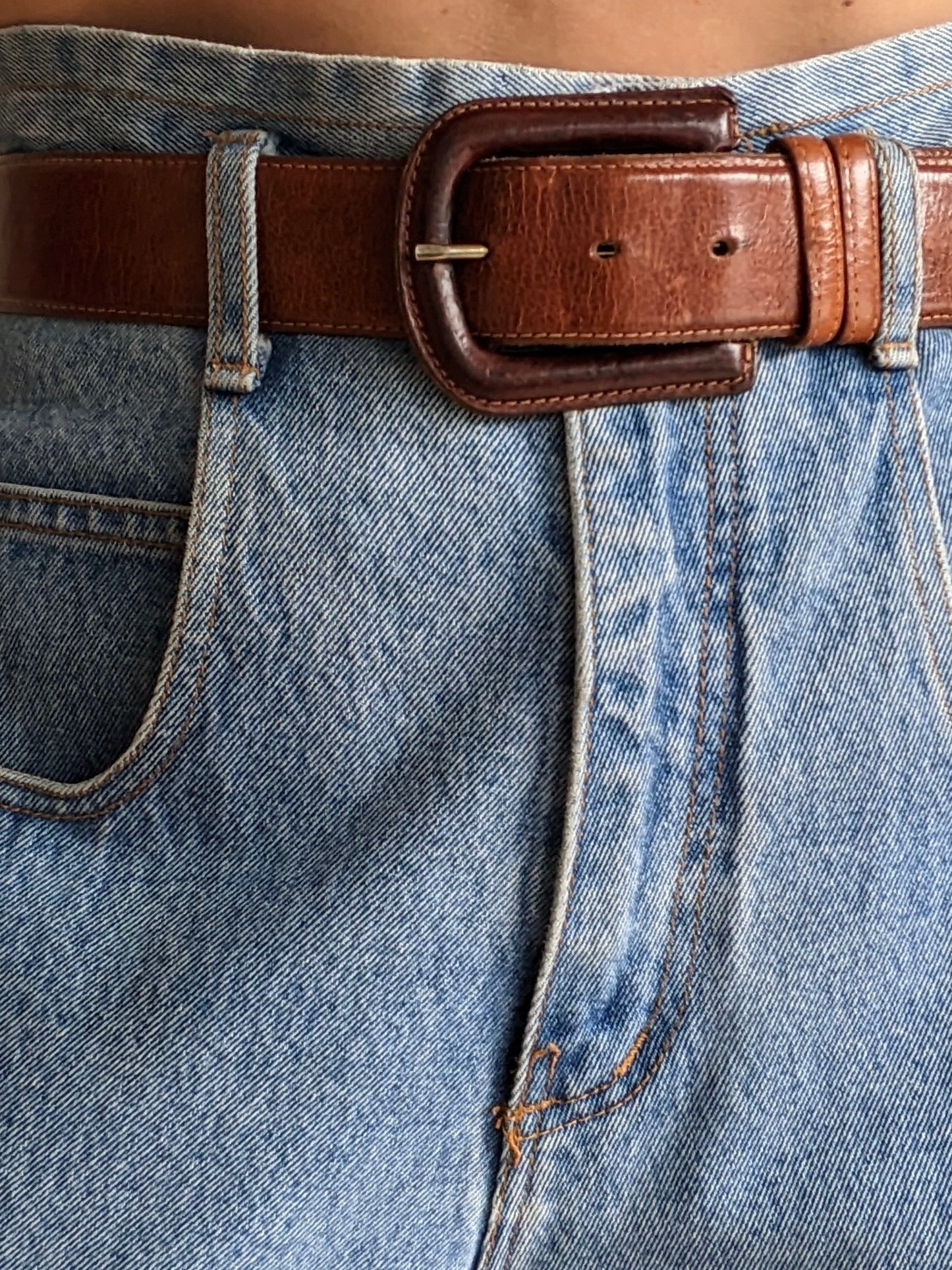 Classic Vintage Cognac Leather Belt