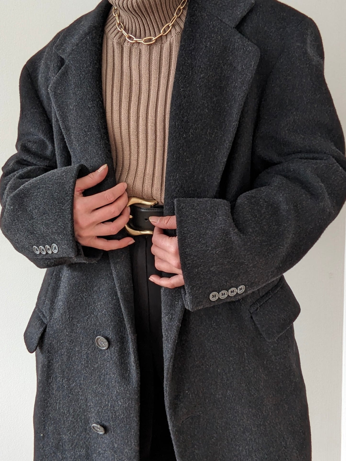 Vintage Smoke Grey Wool Coat