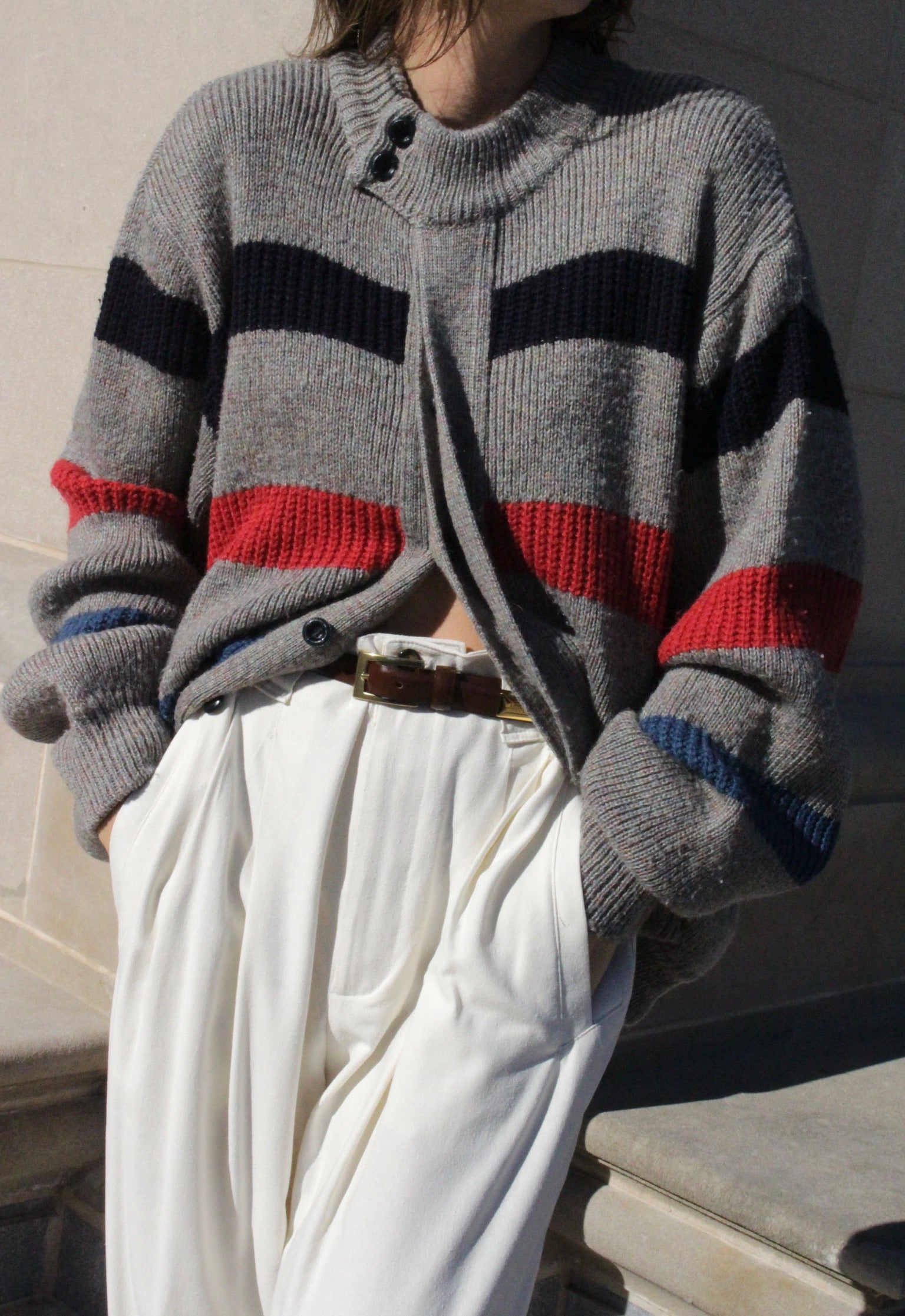 Vintage Italian Striped Wool Cardigan – NA NIN