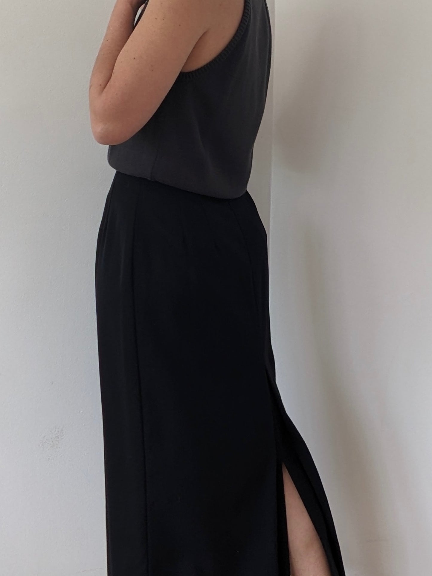 Vintage Onyx Lightweight Wool Twill Skirt
