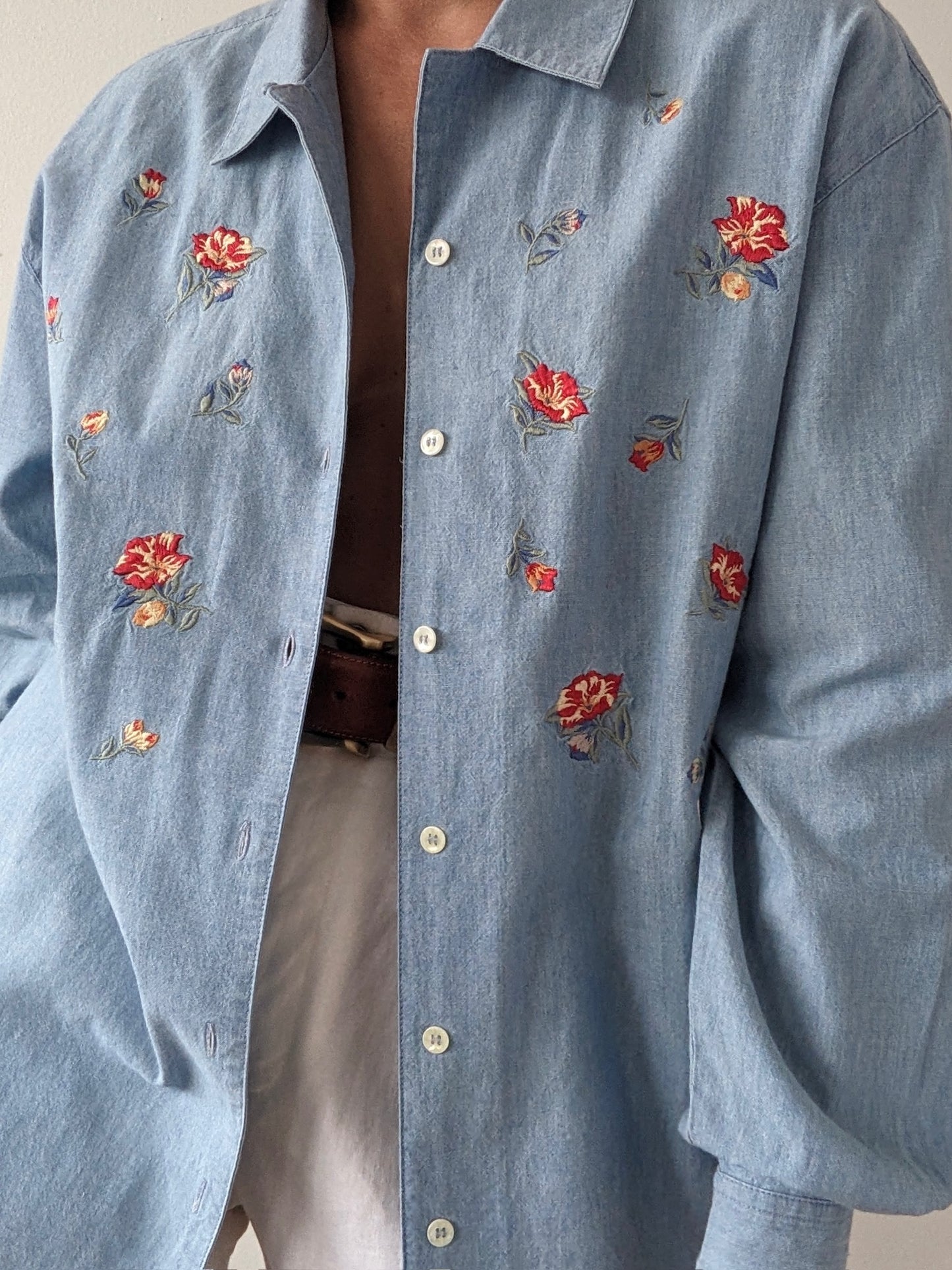 Sweet Vintage Floral Embroidered Blouse