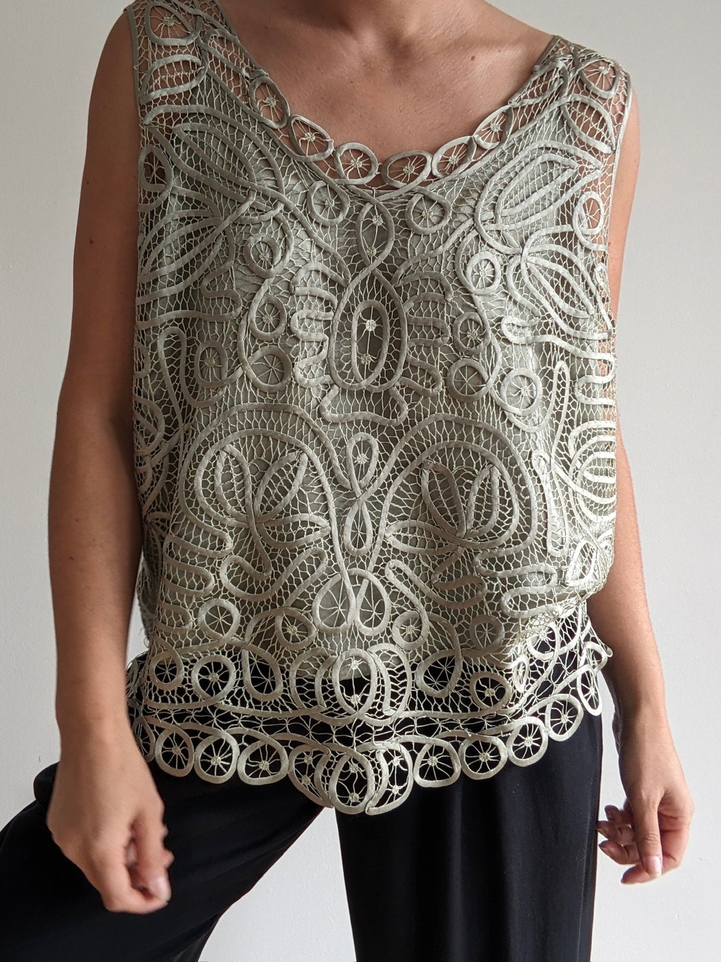 Vintage Laurel Silk Soutache Top
