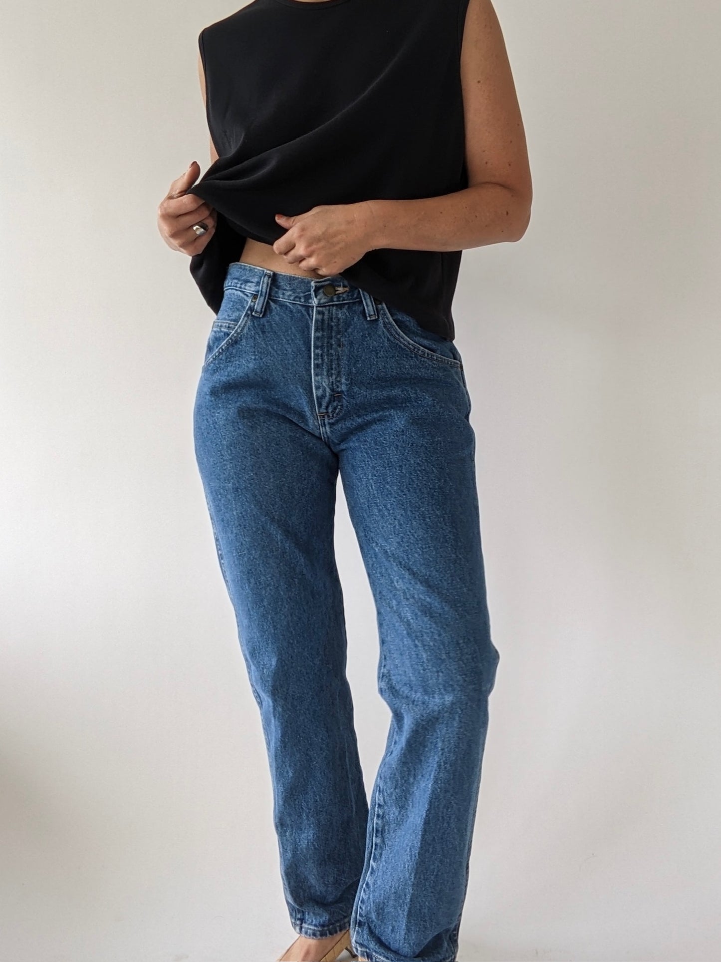 Vintage Wrangler Straight-Leg Blue Jeans