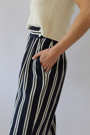 Rare Vintage Striped Silk Wide Leg Pant
