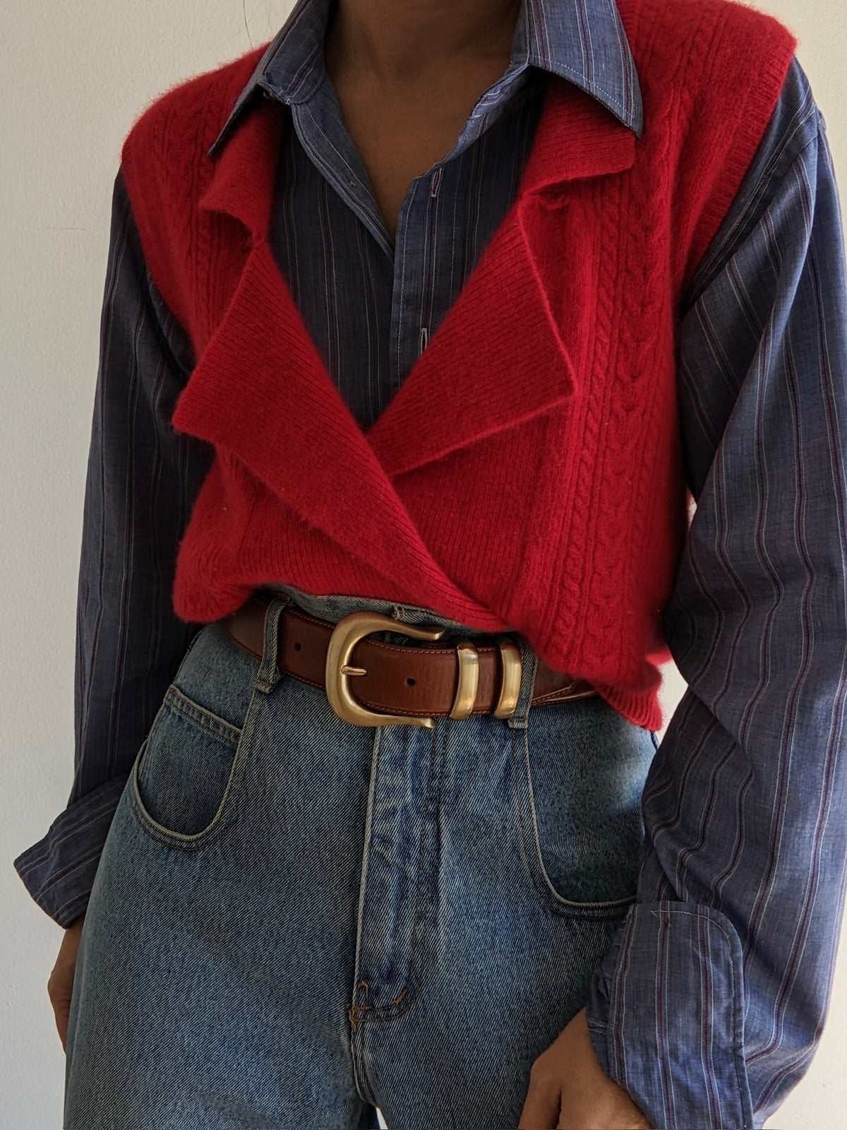 Vintage Cherry Angora Sweater Vest