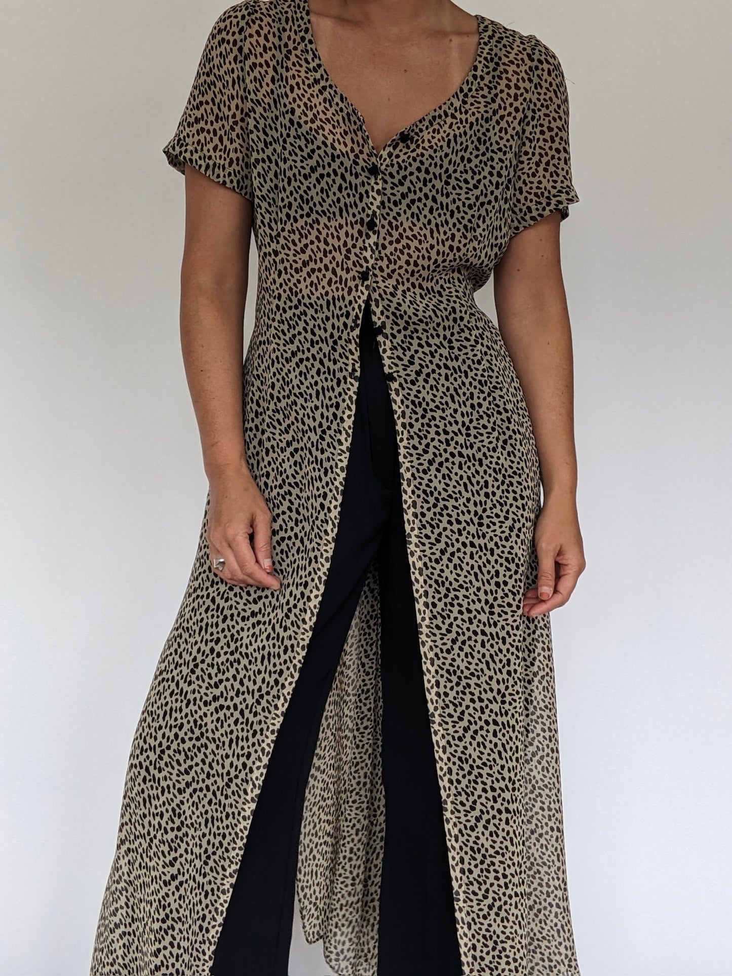 Vintage Dana Buchman Printed Silk Duster