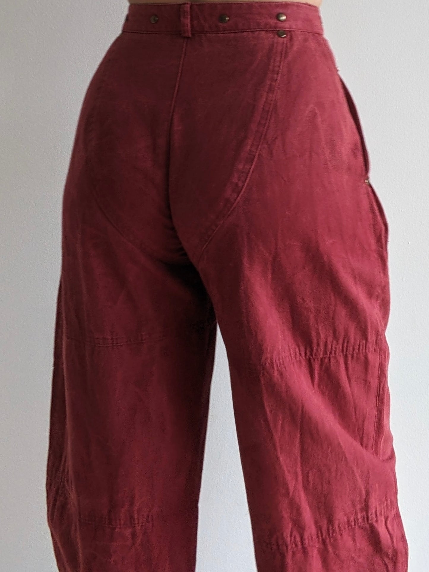Vintage Brick Red Wide Curve Pants