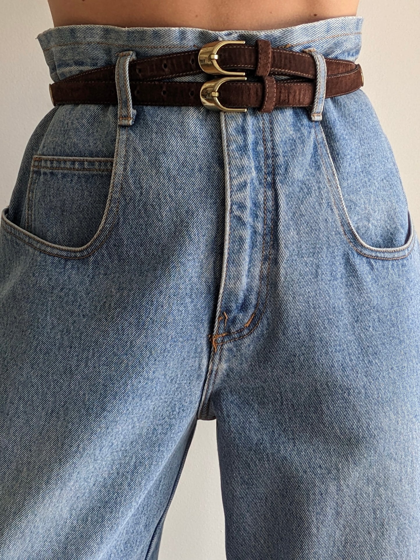 Vintage Intertwined Cocoa Suede Belt