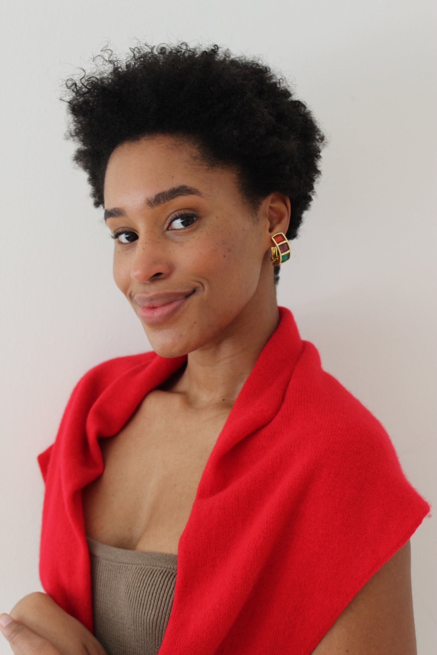 Fun Vintage Gold-Trimmed Multi Gem Earrings