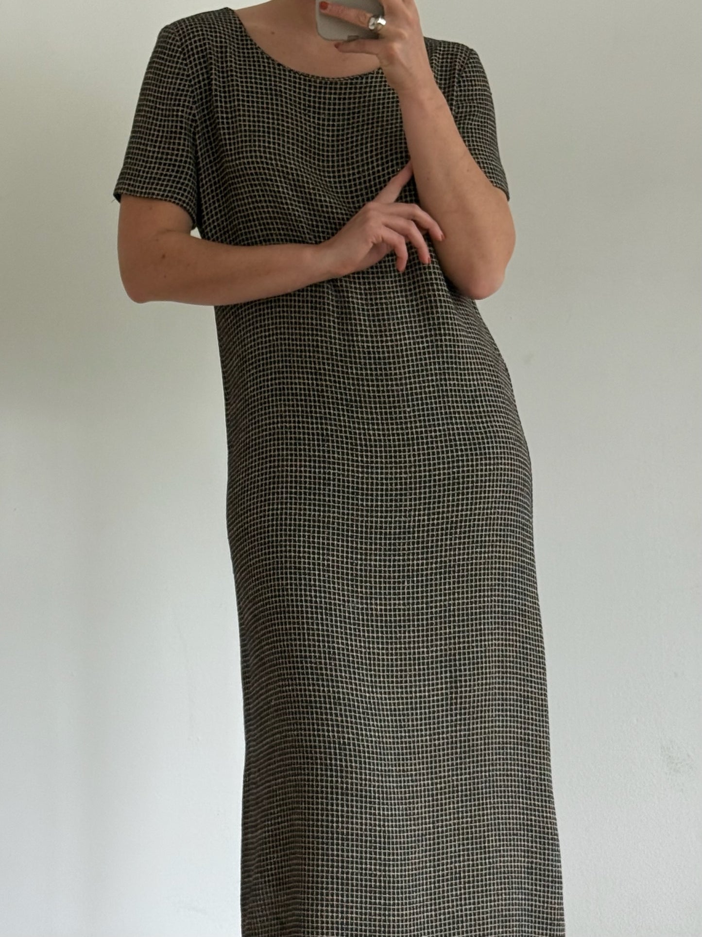 Vintage Midnight Grid Market Dress