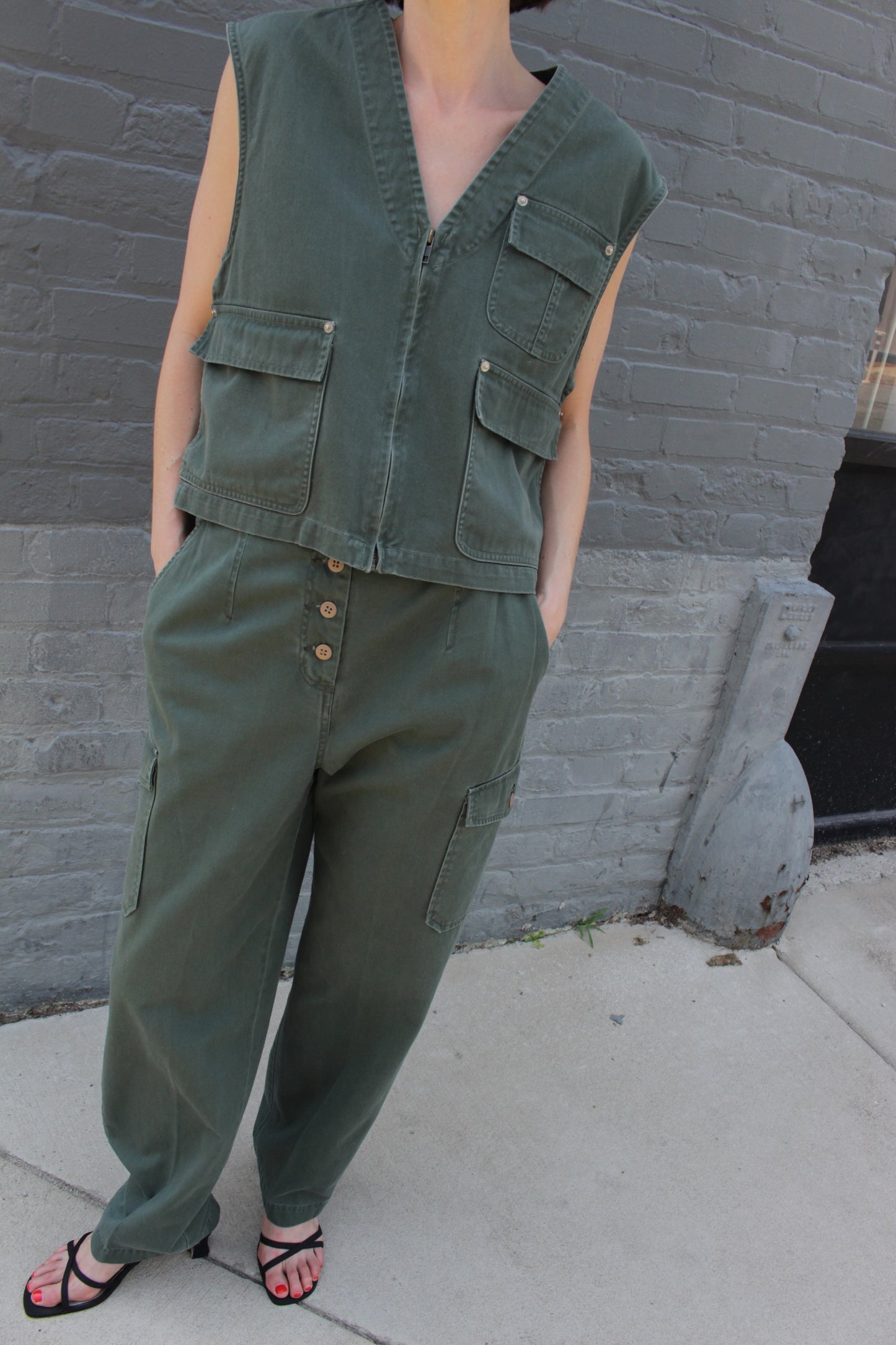 Incredible Vintage Safari Vest & Cargo Pant Set