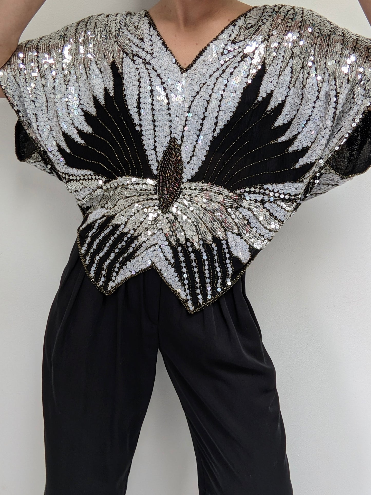 Vintage Embellished Silk Blouse