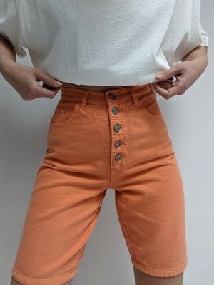 Vintage Citrus Button Fly Jean Shorts