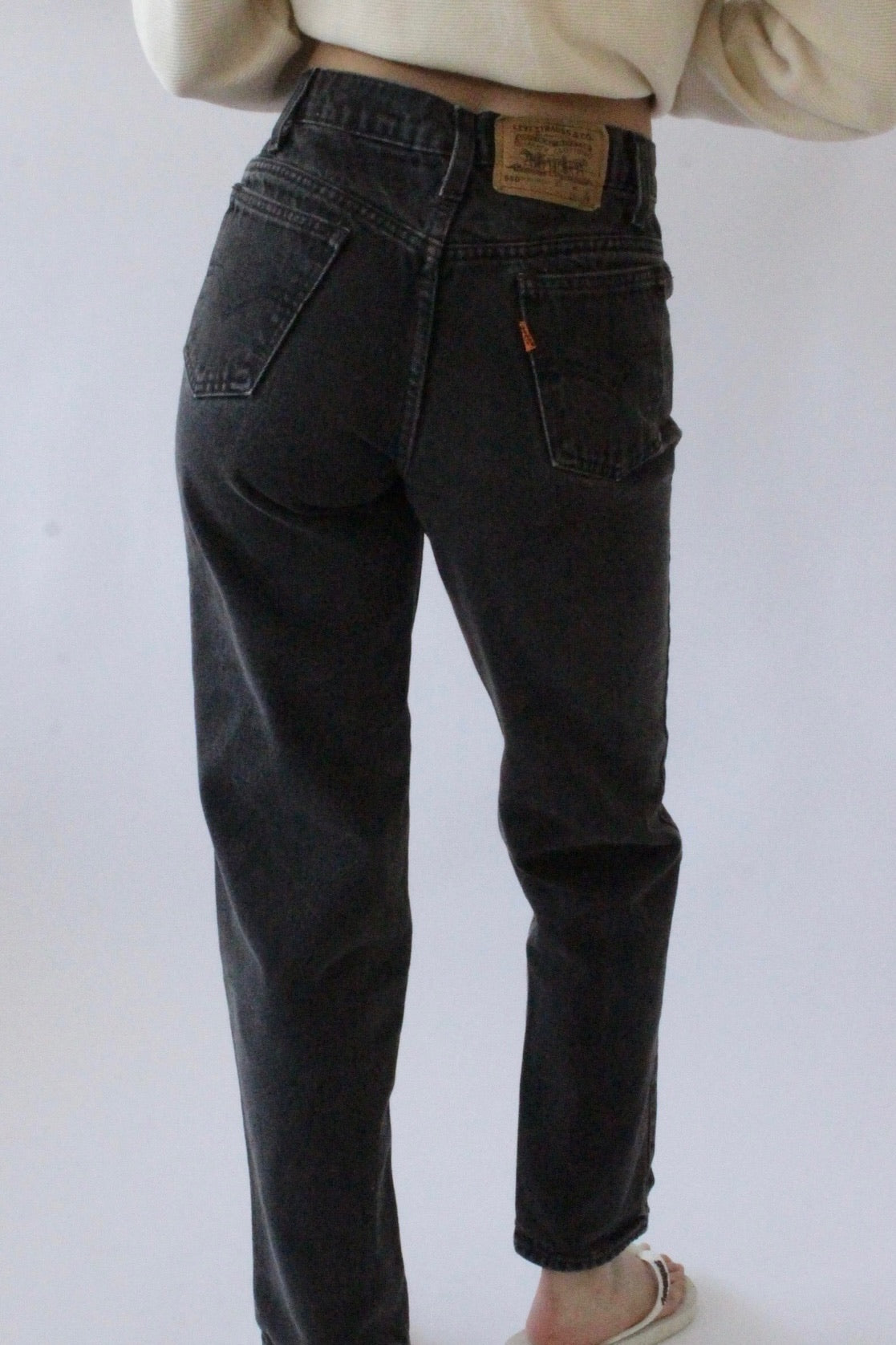 Vintage Levi's 550 Orange Tab Black Denim