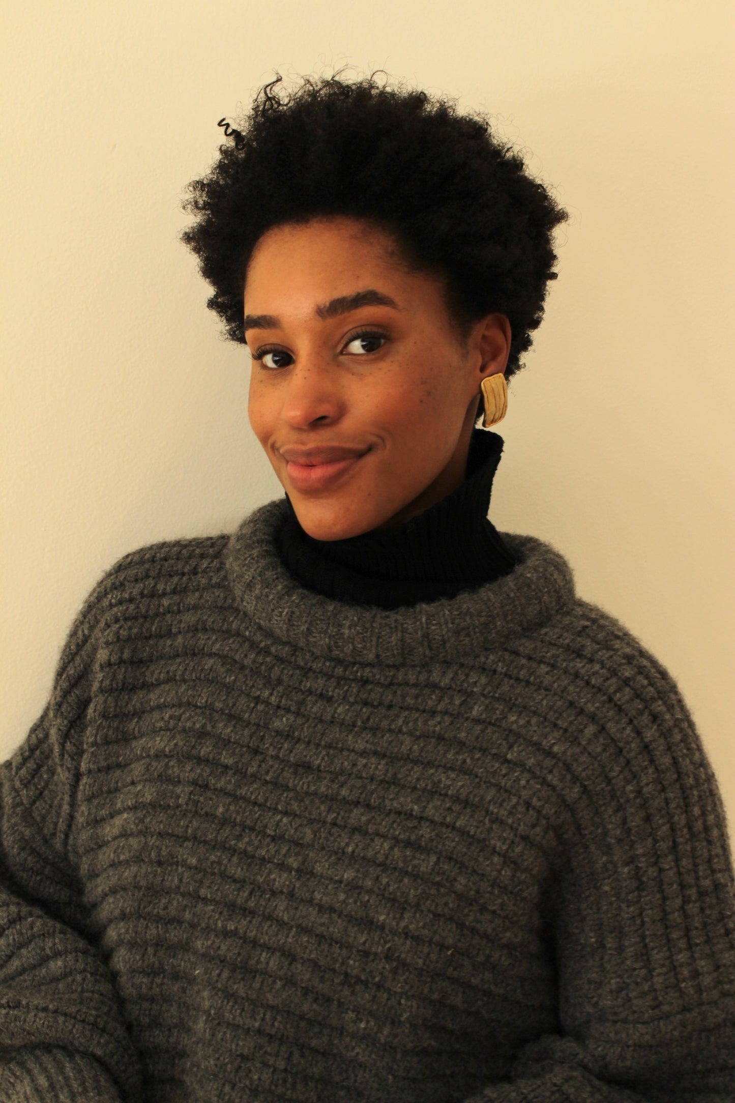 Vintage Brushed Gold Rectangle Earrings