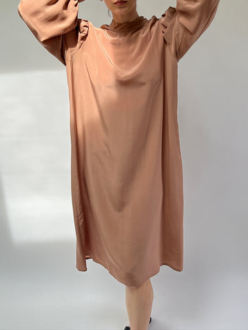 Stunning Vintage Camel Silk Dress