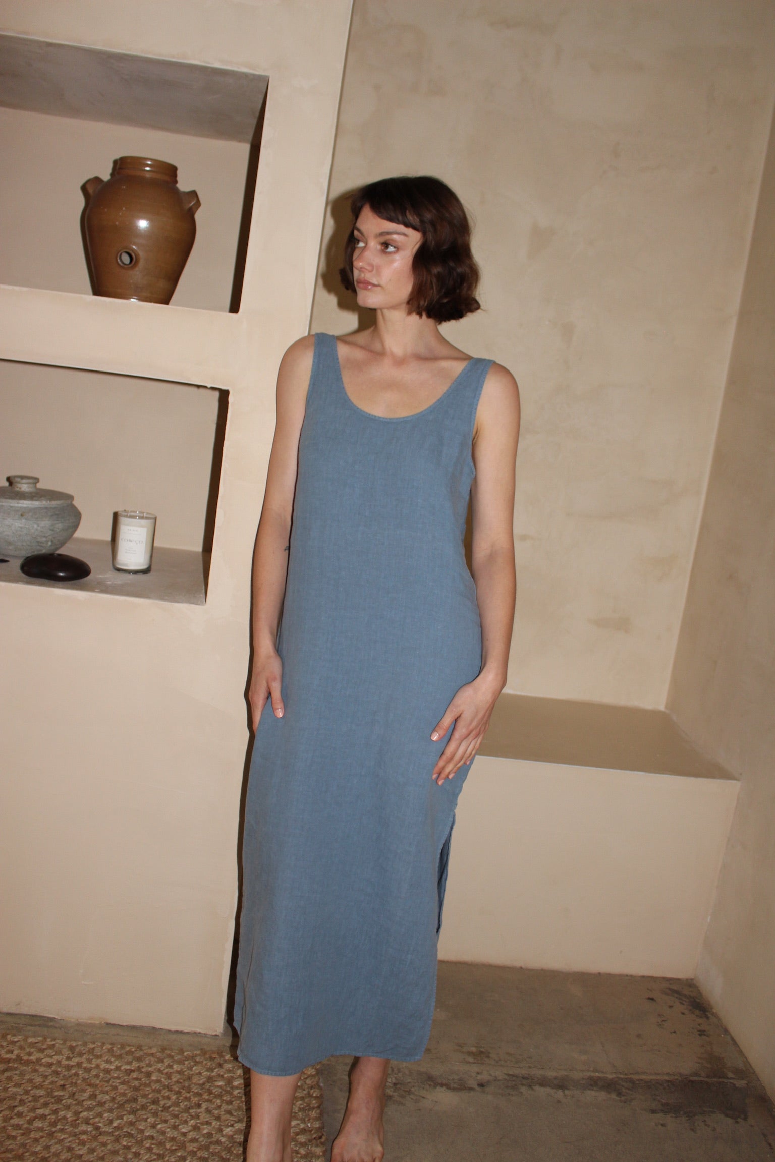 linen dress shrunk Boho Linen Dress