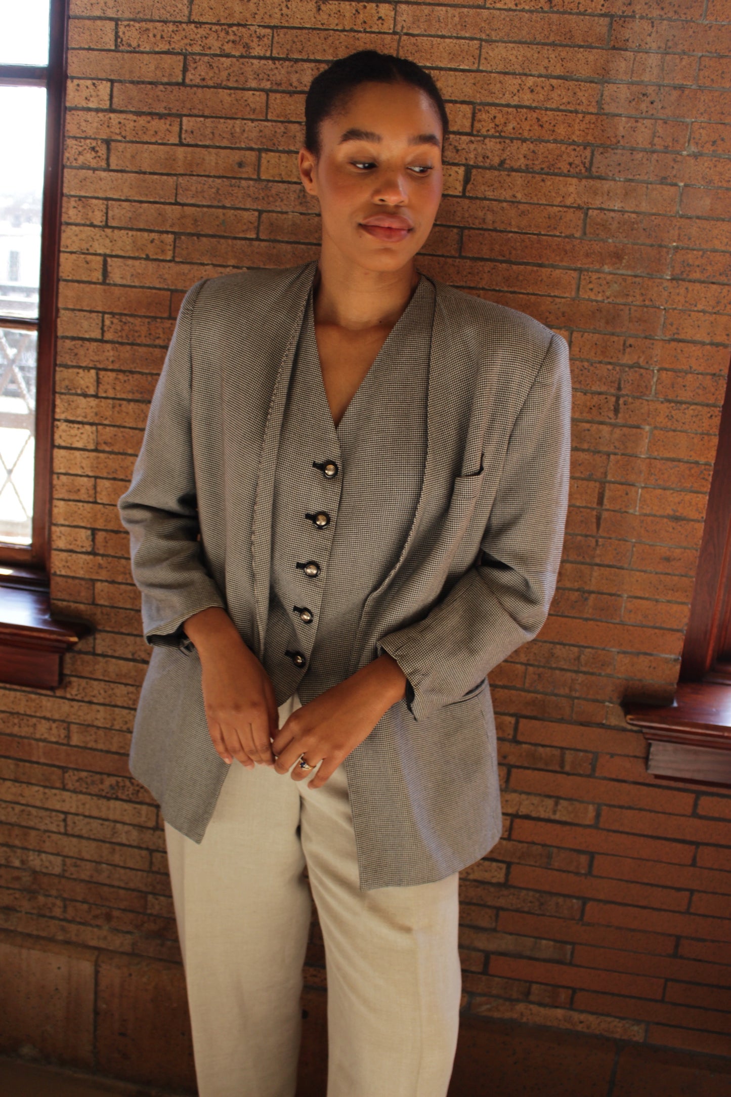 Favorite Vintage Houndstooth Vest & Blazer Set