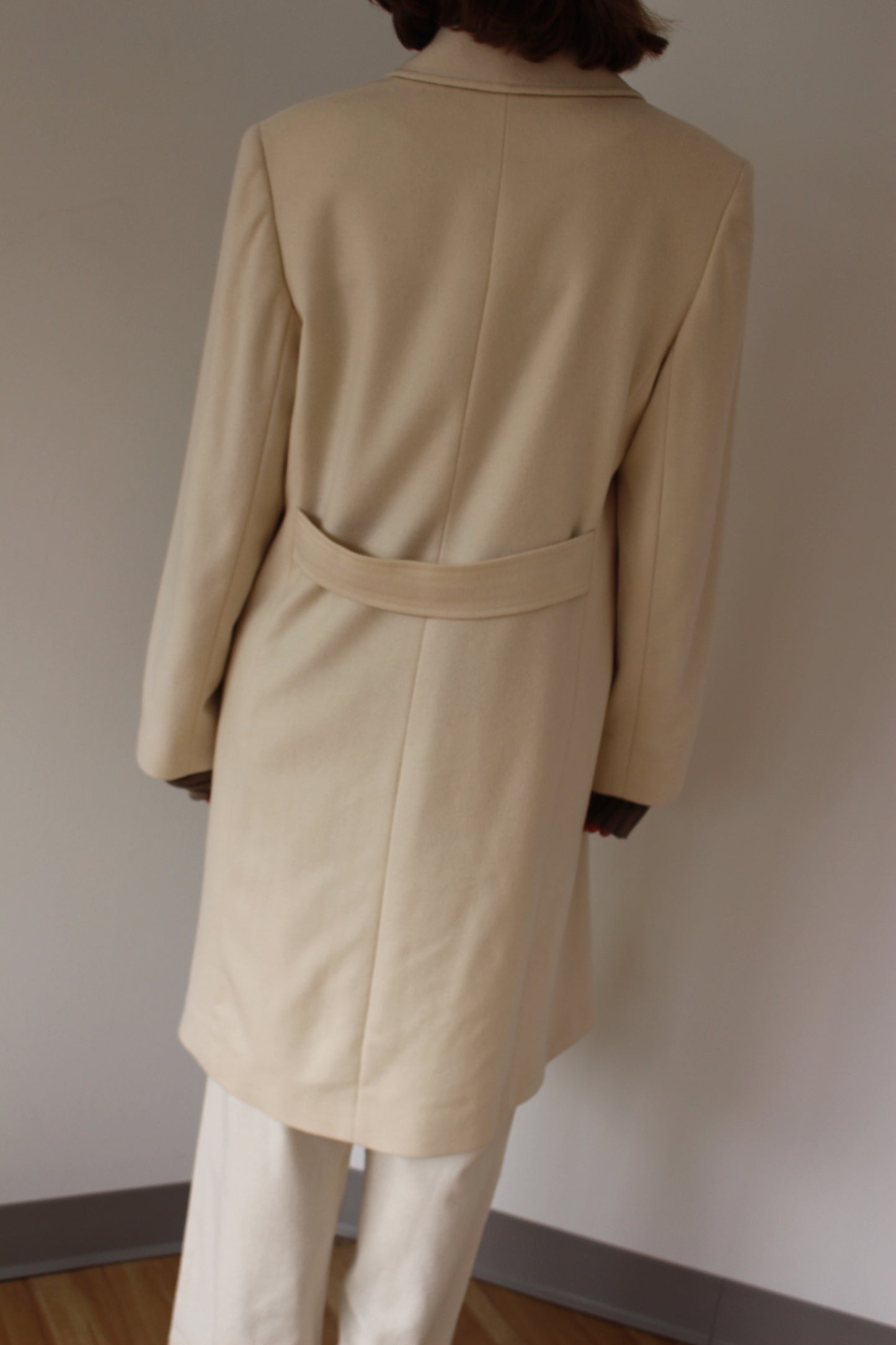 Vintage Cream Pure Cashmere Coat