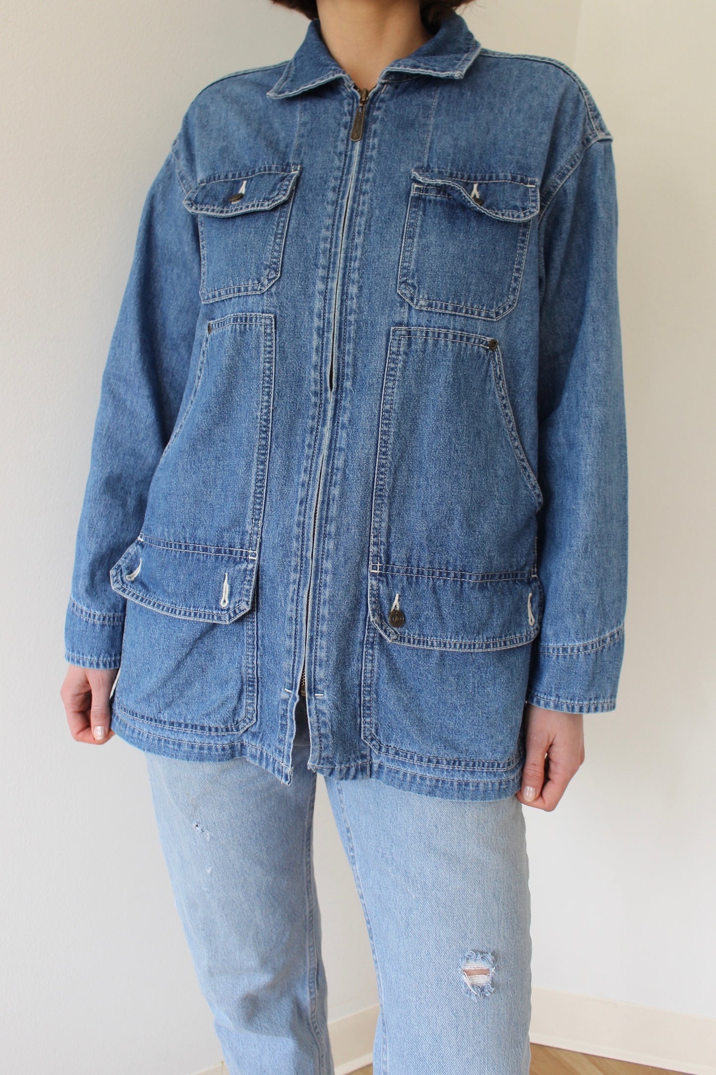 Vintage Denim 6-Pocket Chore Coat