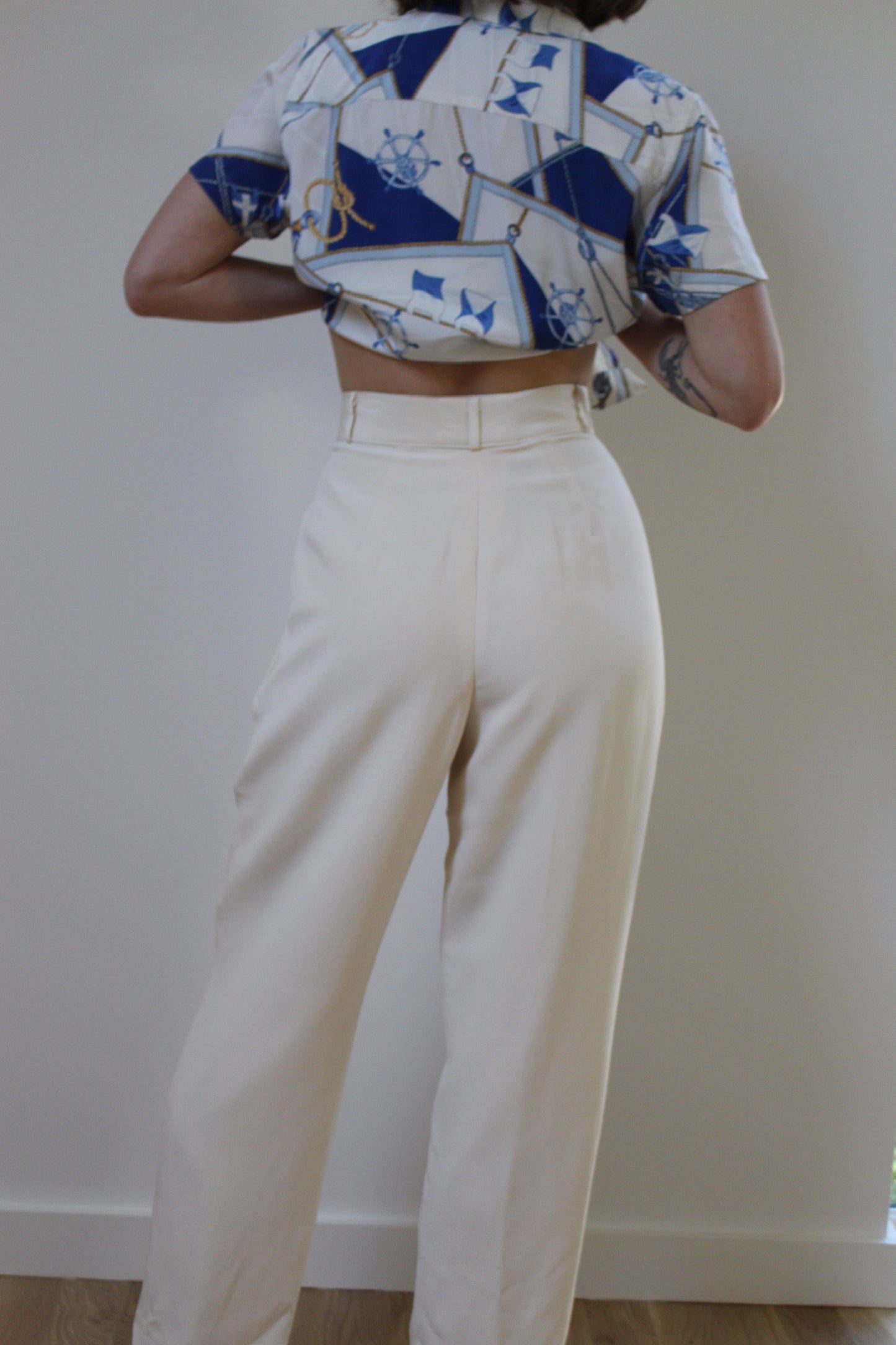 Vintage Ralph Lauren Nautical Silk Blouse