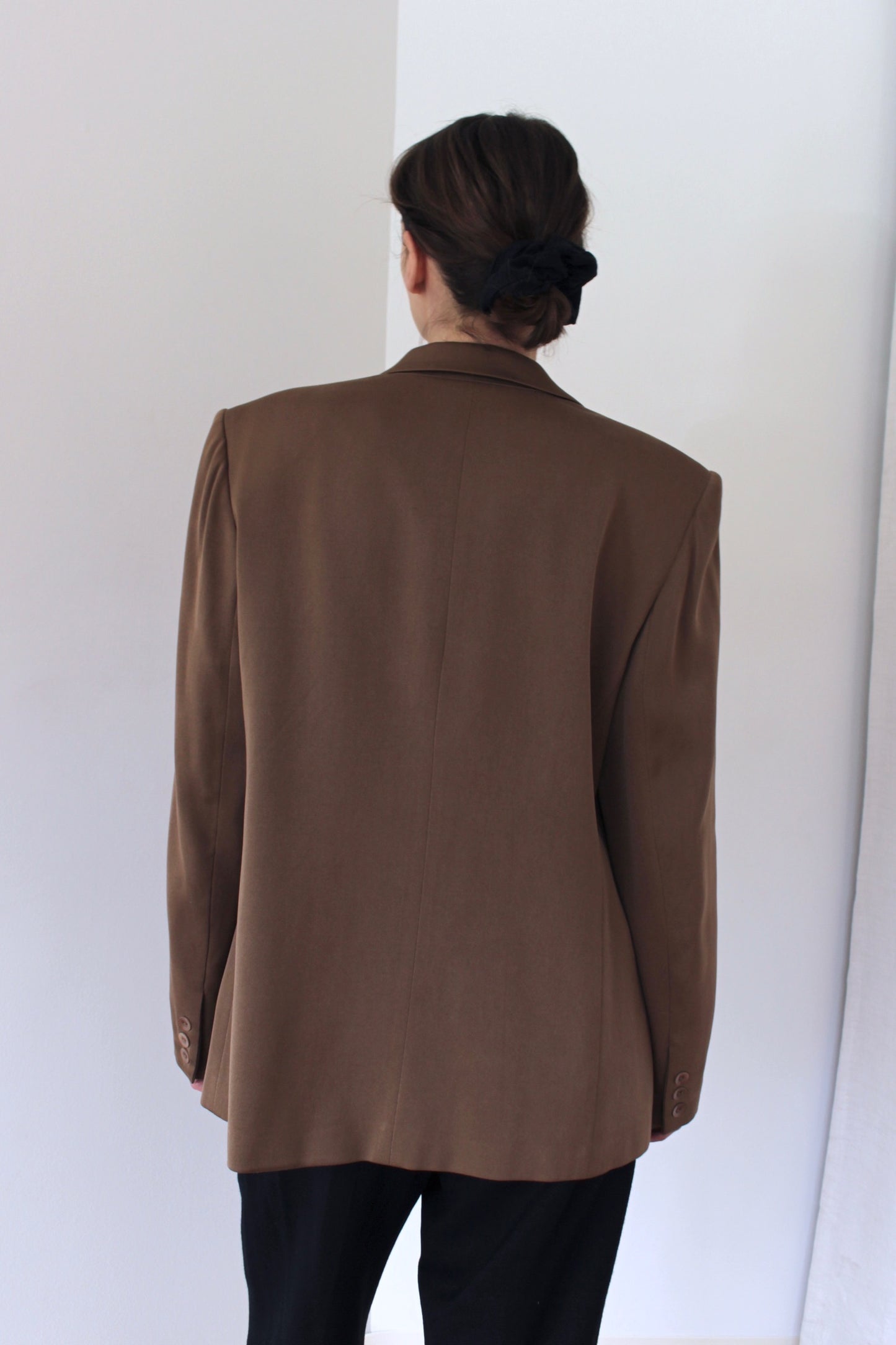 Vintage Mocha Silk Twill Blazer