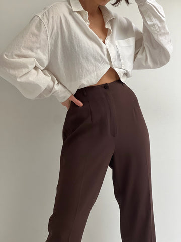 Vintage Cocoa High Rise Trousers