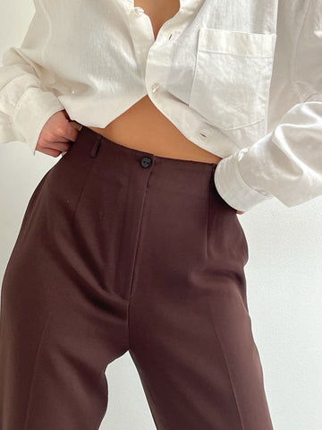 Vintage Cocoa High Rise Trousers