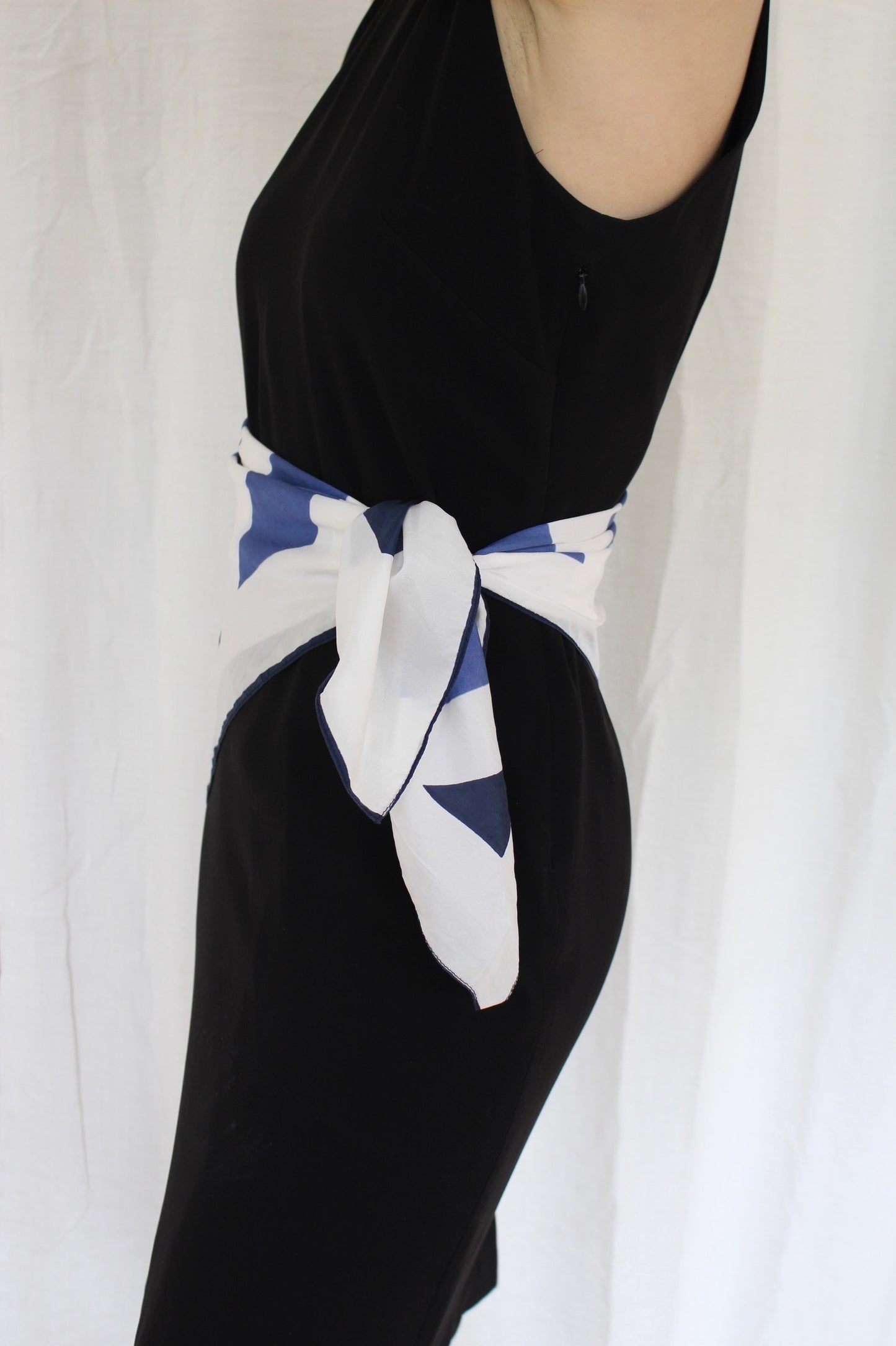 Vintage Sky Striped Silk Scarf