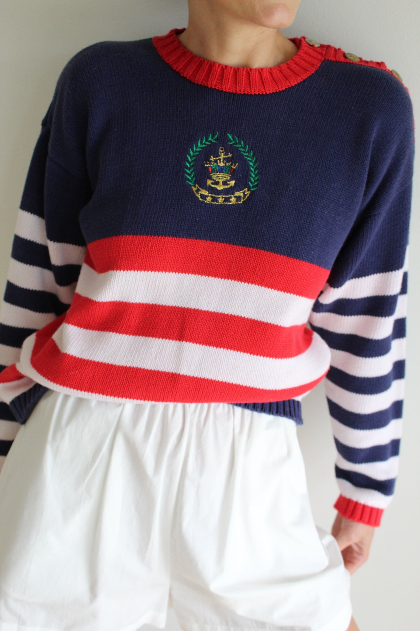 Vintage Nautical Striped Sweater
