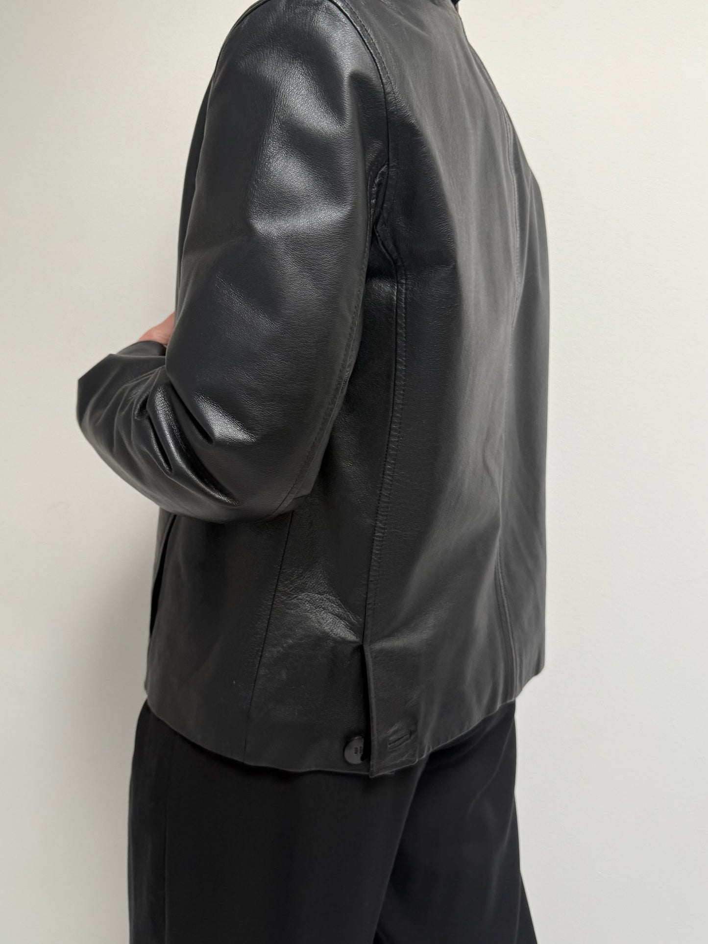 90s Smooth Black Leather Jacket