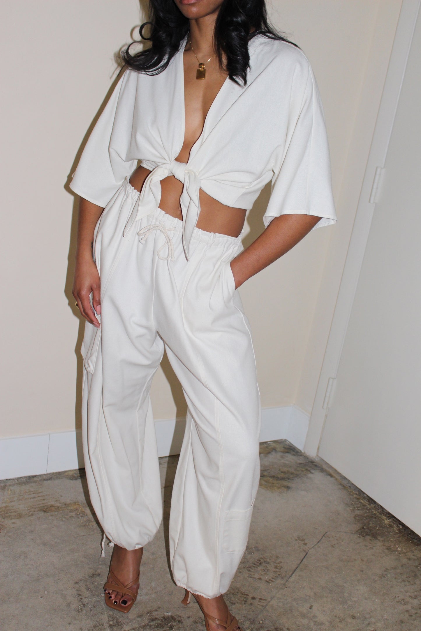 Cooper Silk Canvas Cargo Pant