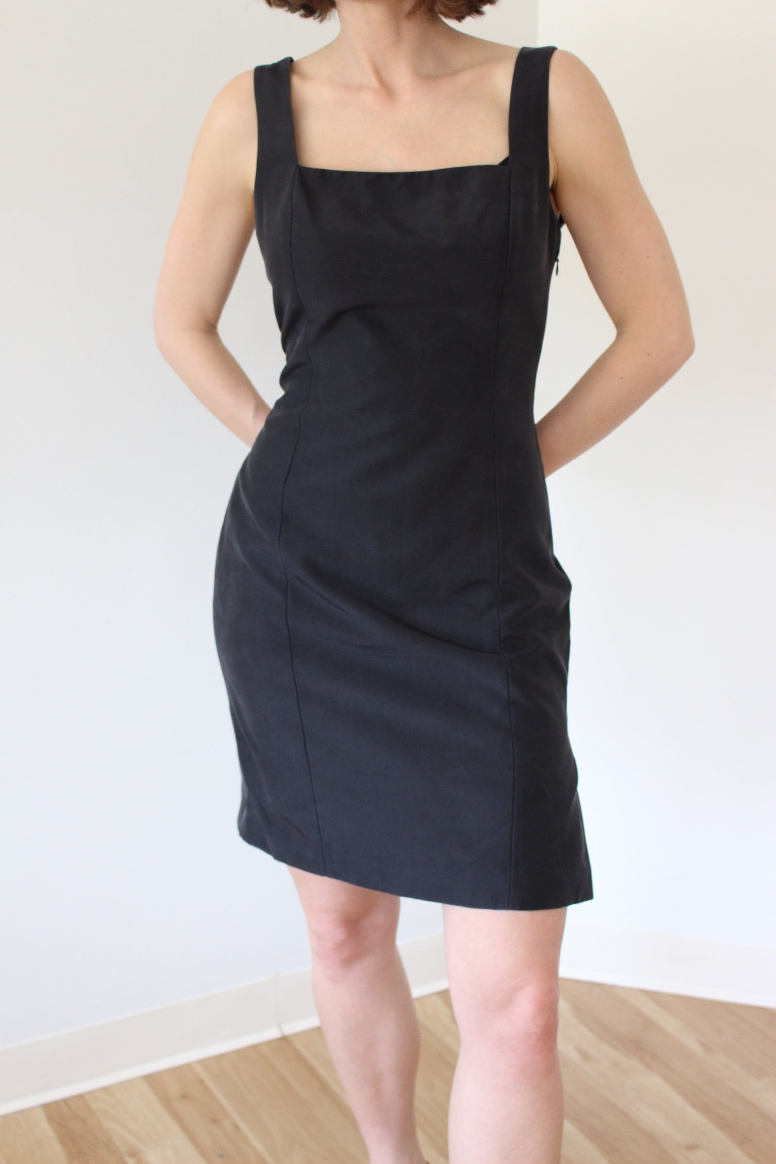 brushed silk dress 90s Onyx Brushed Silk Dress