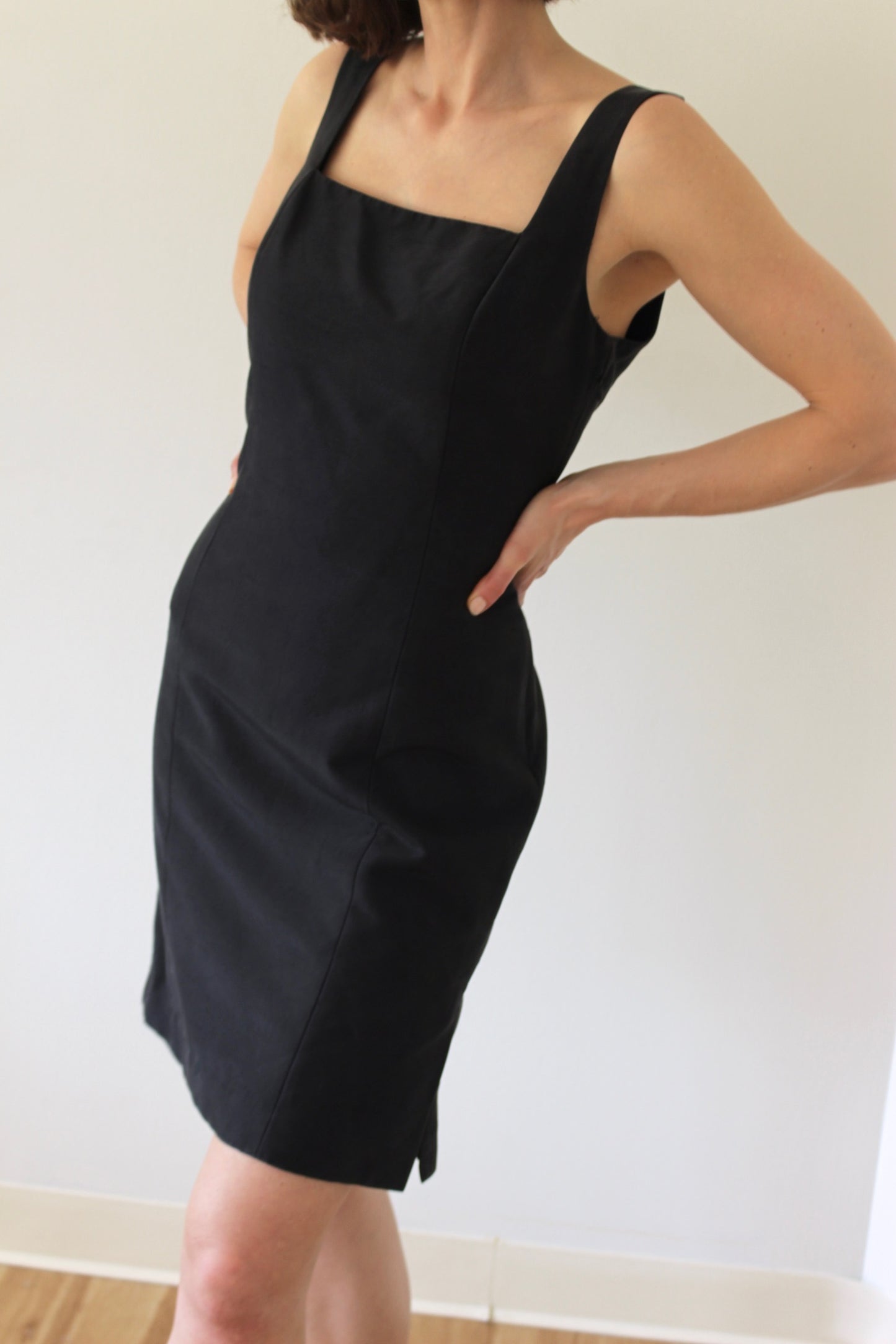90s Onyx Brushed Silk Dress