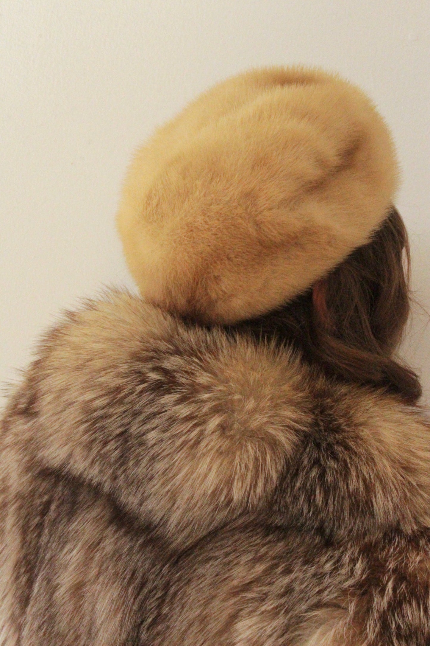 Vintage Caramel Fur Pillbox Hat