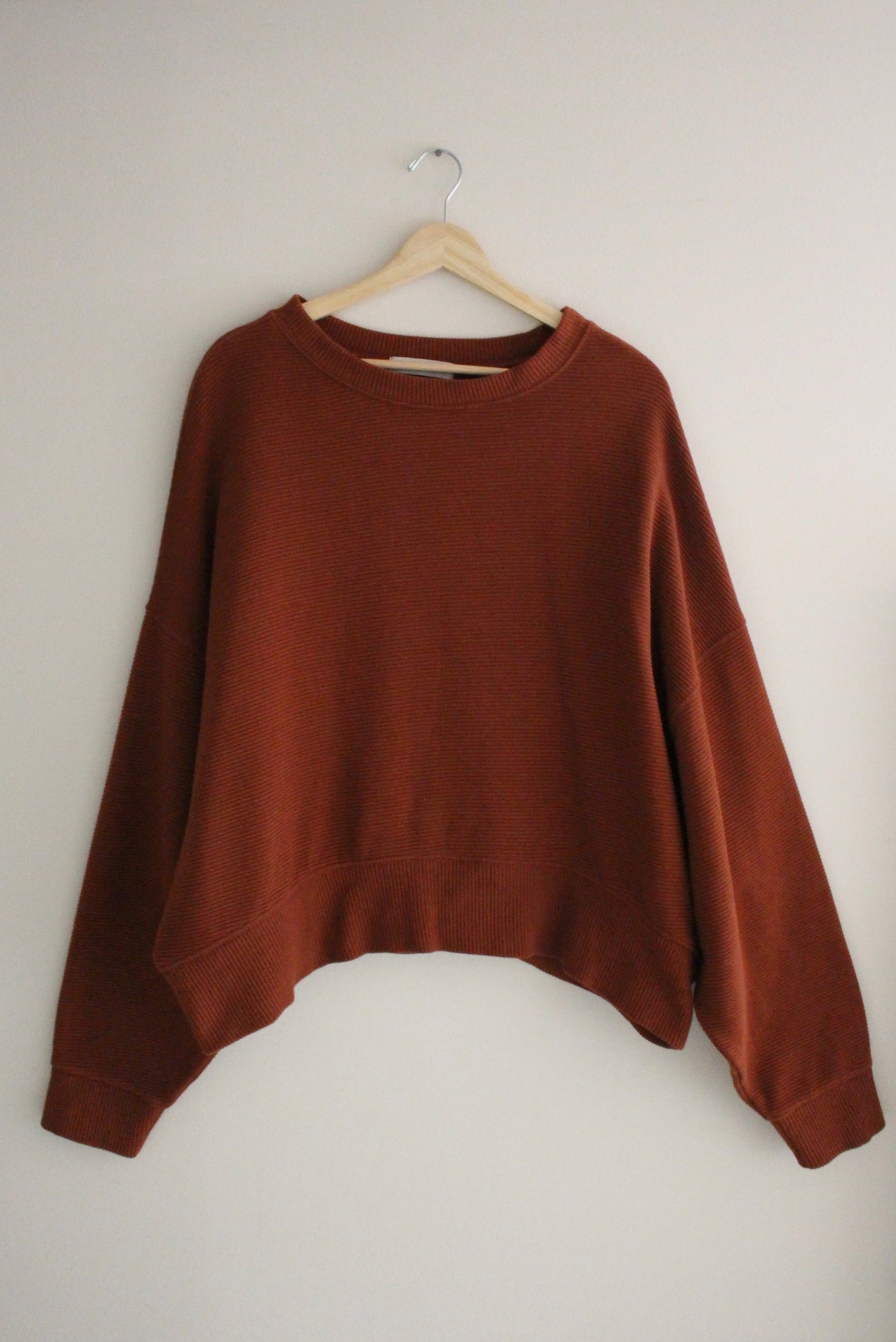Margot Rippled Cotton Cropped Sweatshirt