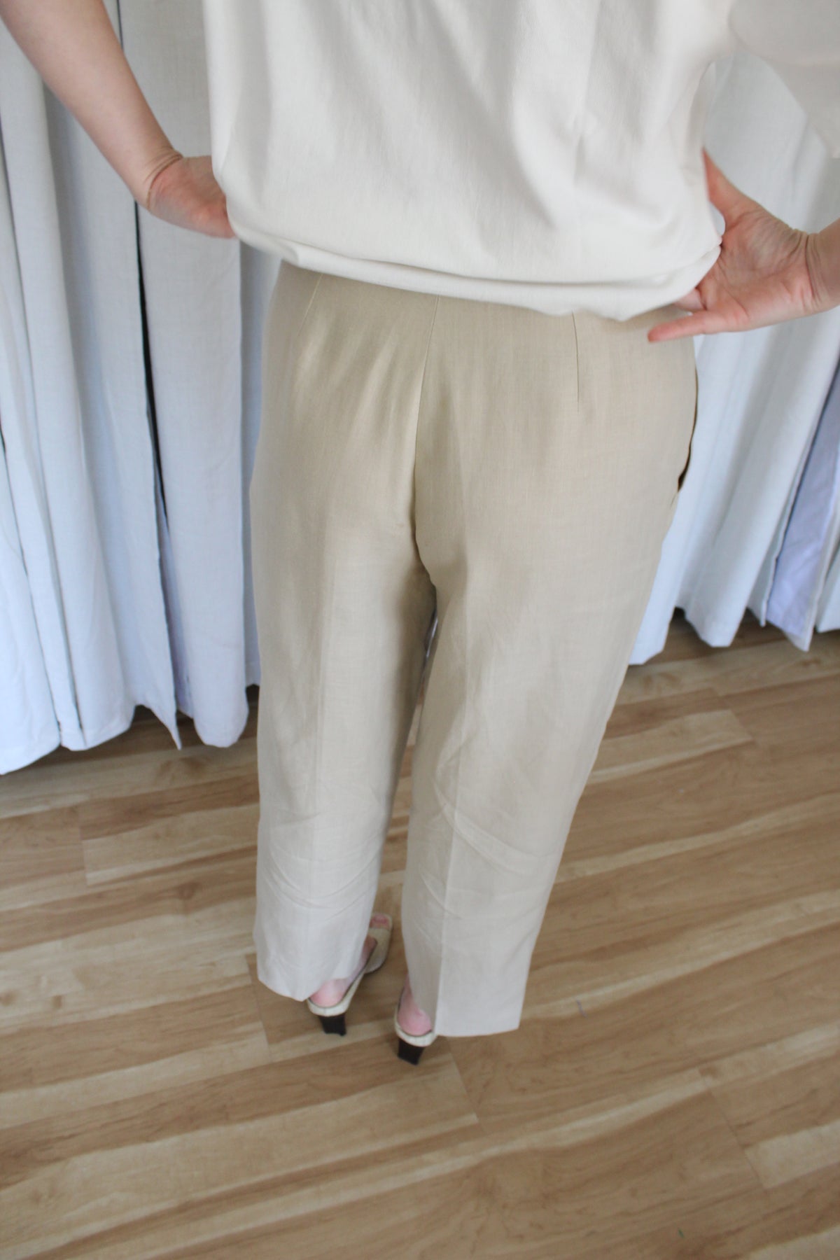 Vintage Valentino Pleated Linen Trousers