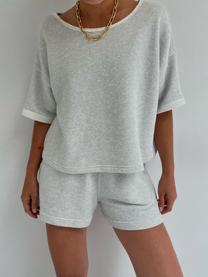Na Nin Cropped Lenny Cotton Modal Tee / Available in Dove
