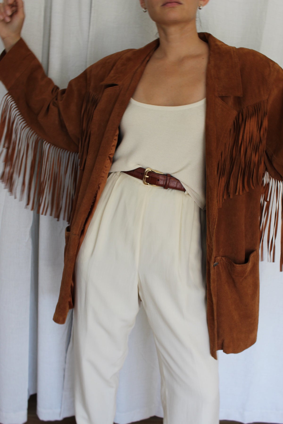 Incredible Vintage Rust Suede Fringe Jacket