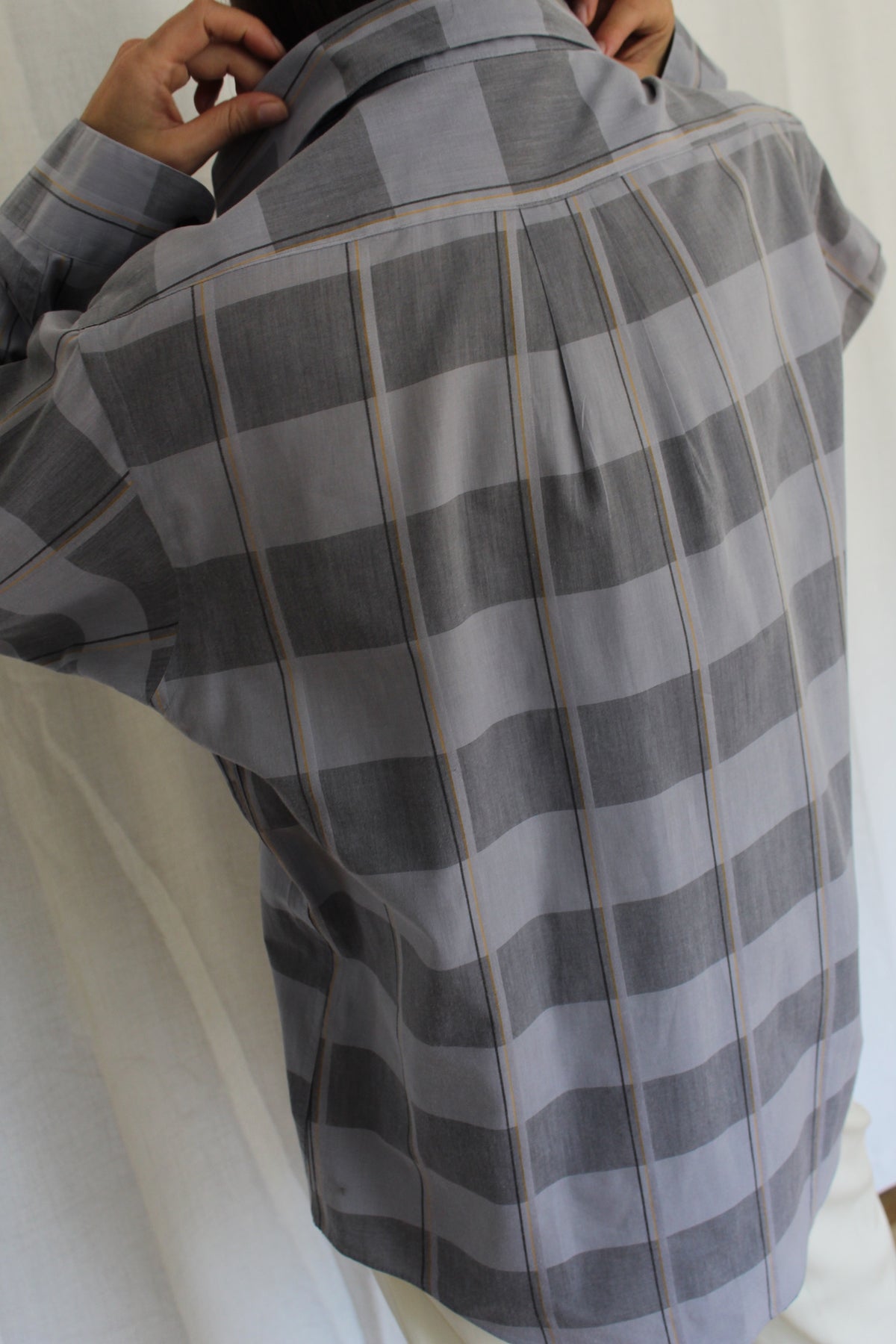 Vintage Christian Dior Slate Checkered Shirt