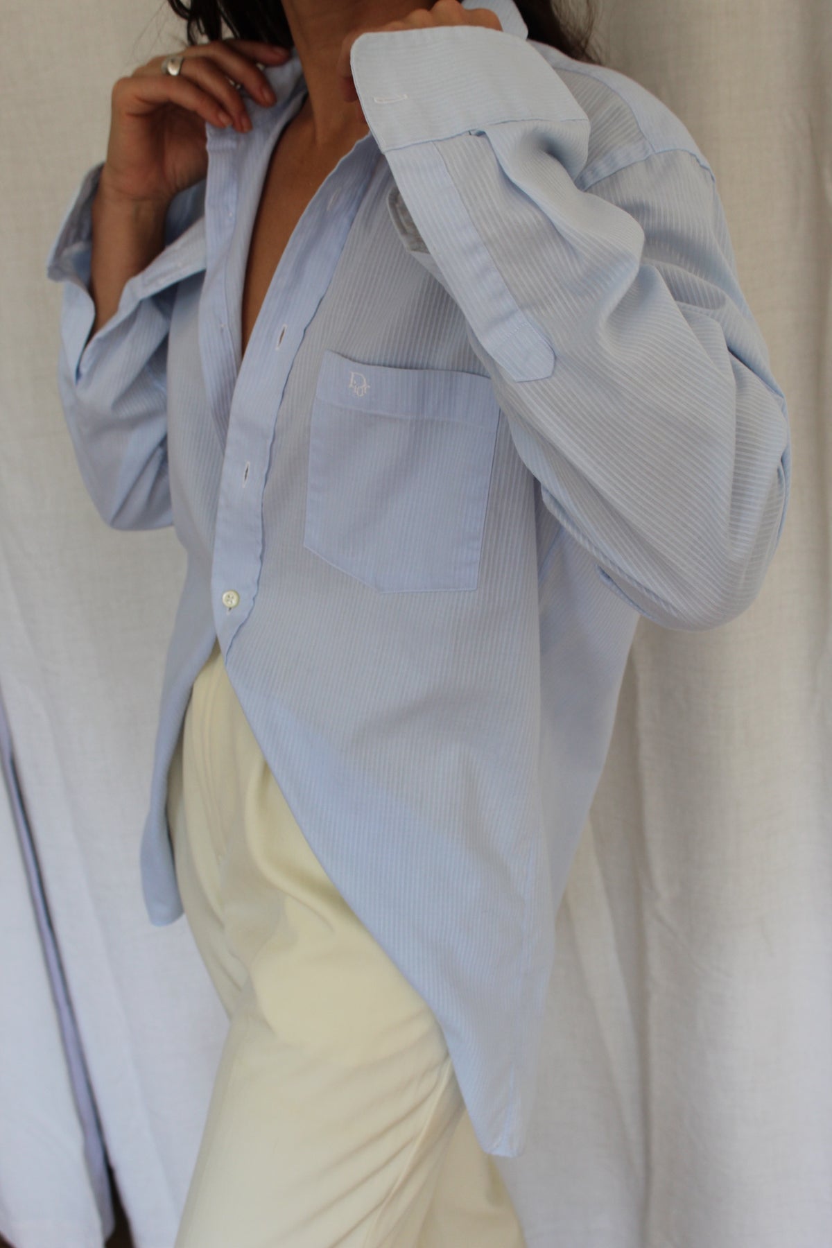 Vintage Embroidered Christian Dior Sky Button Down