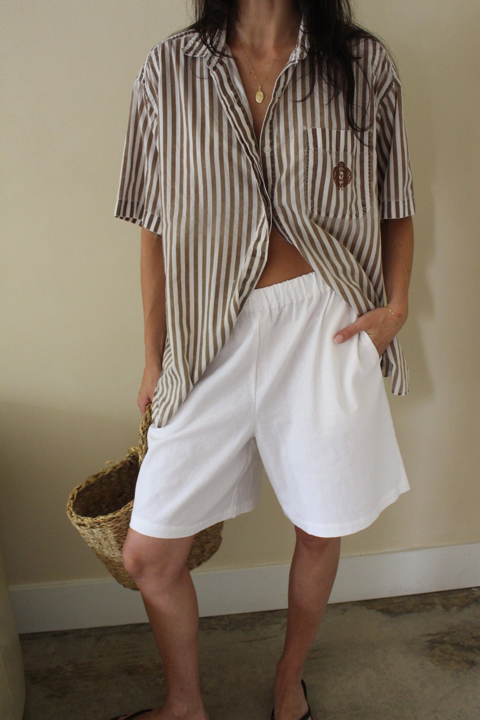 linen dress shorts Larry Linen Cotton Short, White / 3X