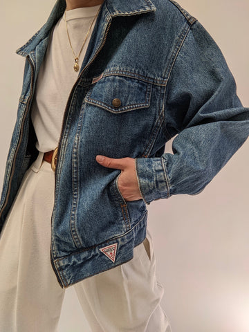 Amazing Vintage Guess Denim Zip Jacket