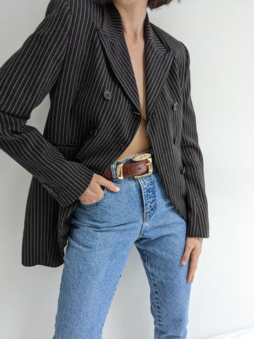 Calvin Klein Woven Wool Striped Blazer