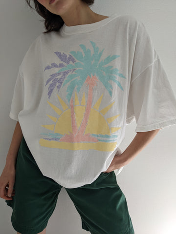 Vintage Beach Printed T-Shirt