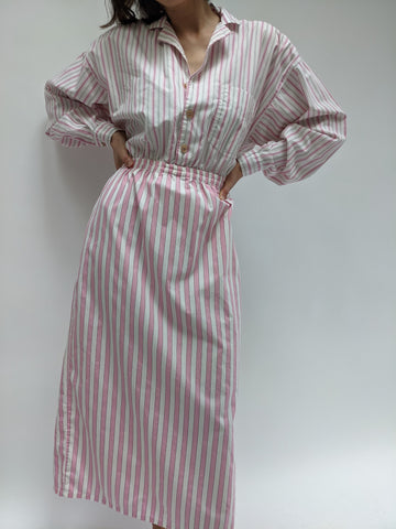 Amazing Vintage Calvin Klein Sport Striped Shirt Dress