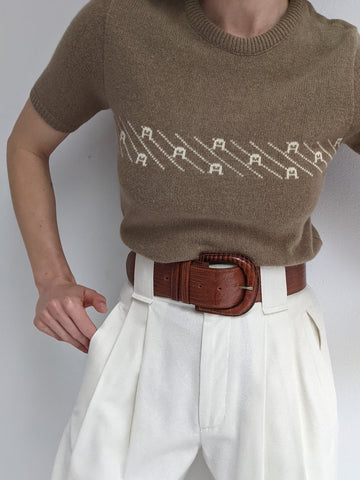 Vintage Etienne Aigner Lambs' Wool & Angora Knit Tee